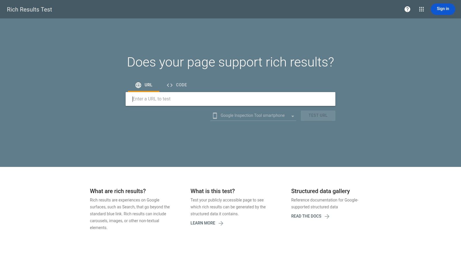 Screenshot from https://search.google.com/test/rich-results